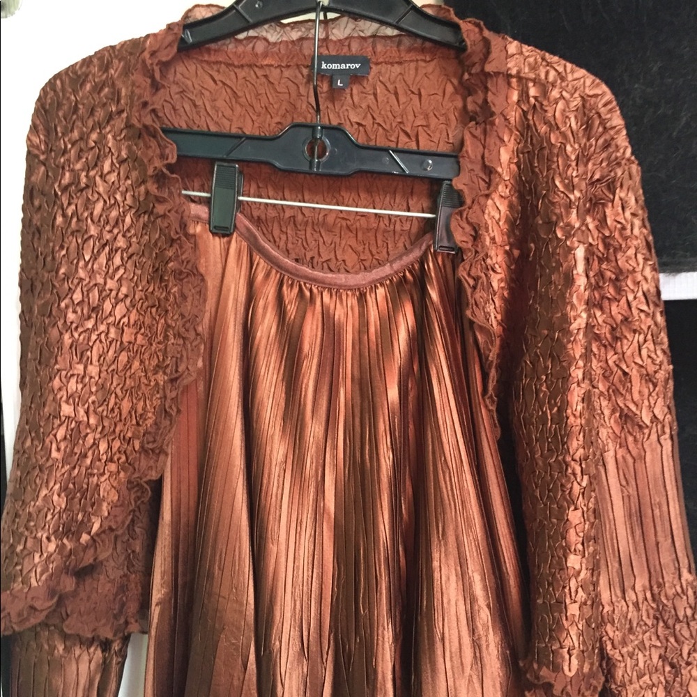 Bronze mid length skirt and Bolero Jacket